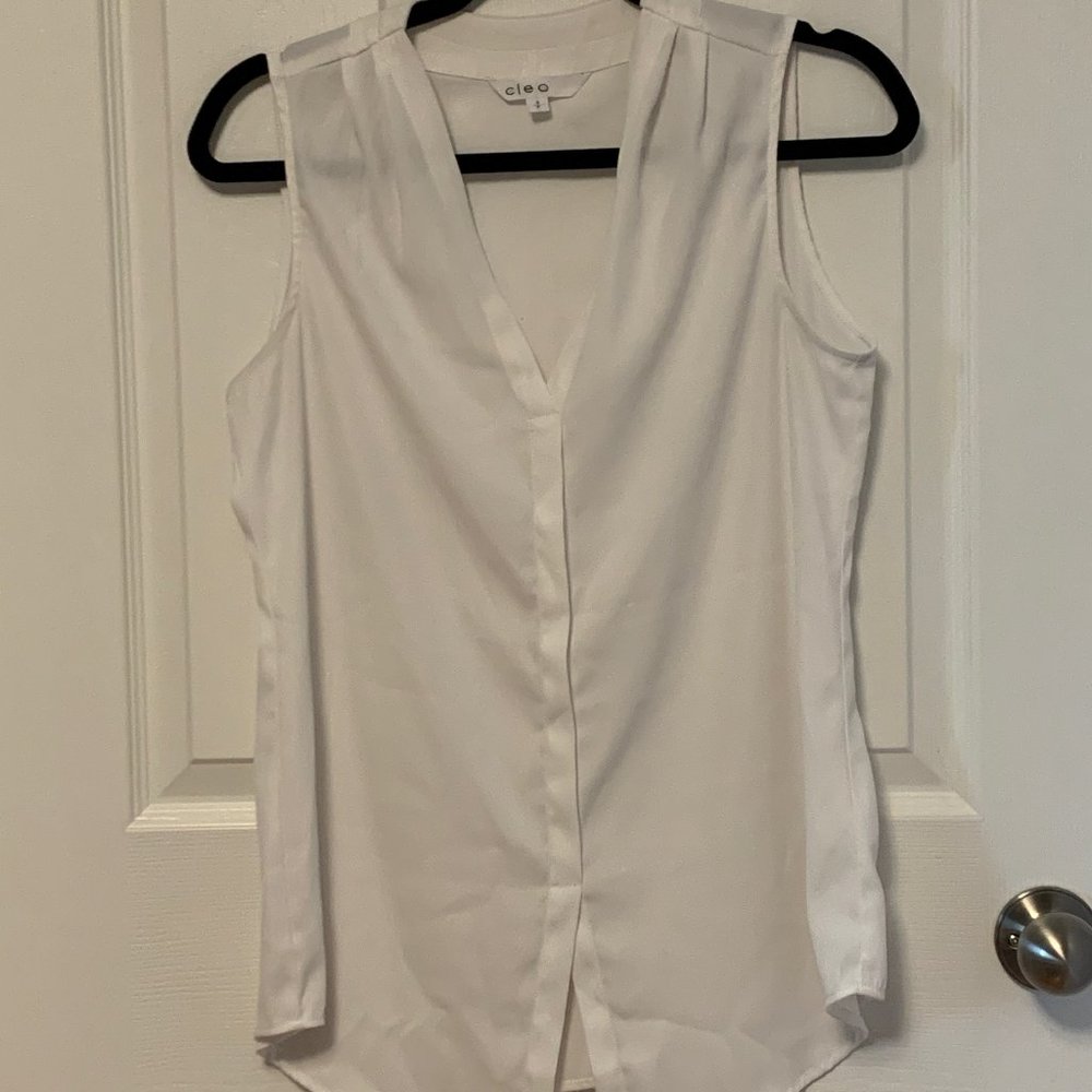 White Sleeveless Blouse